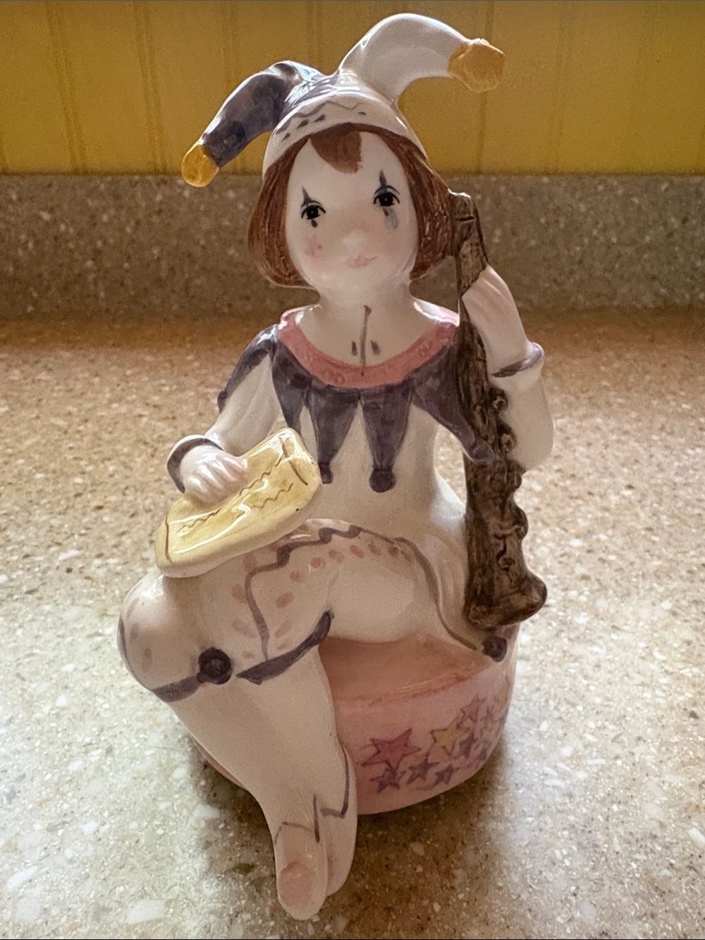 Collectible Schmid Jester Musical Figurine “I Write the Songs” Signed by Yamada